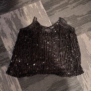 Torrid Black Sequin Camisole Top